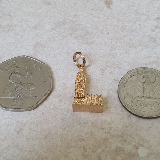 Big Ben, Westminster, Pendant Charm in 9ct Gold