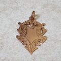Antique Double Sided Shield & Heart medallion in 9ct Rose Gold