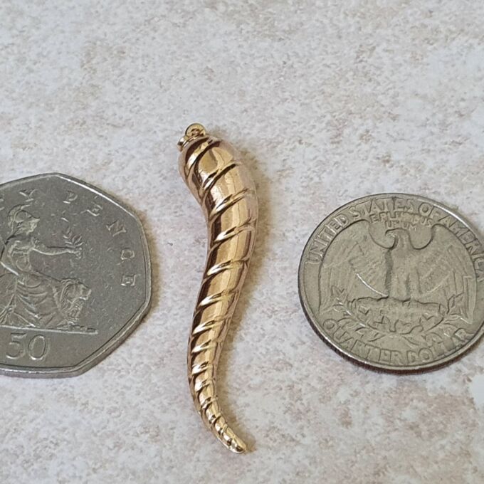 Cornicello Horn Pendant in 9ct Gold