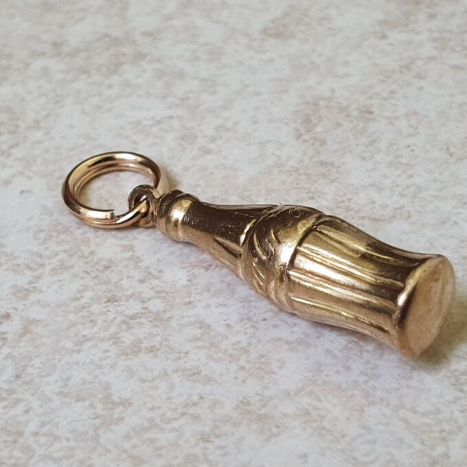 Coca Cola Bottle Charm Pendant in 9ct Gold
