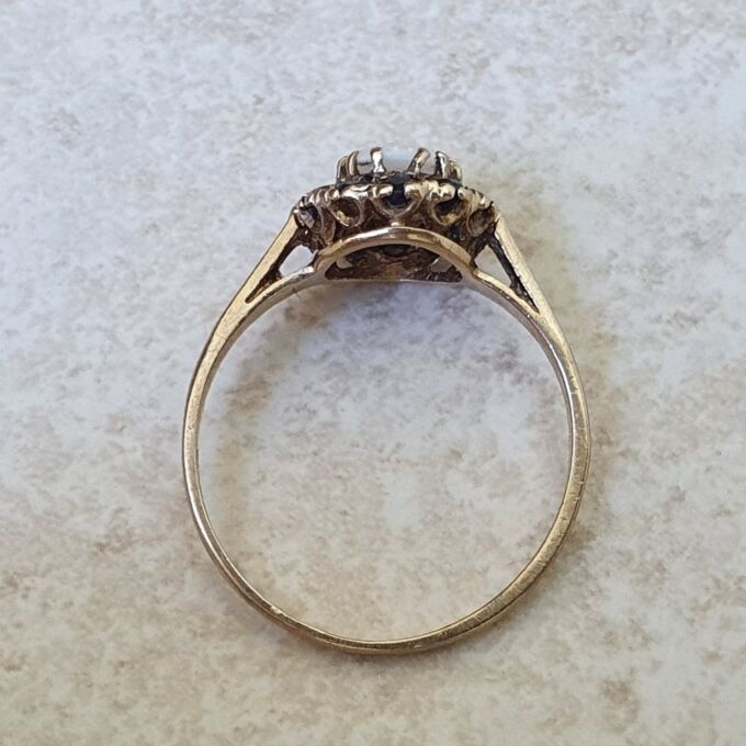 Opal and Sapphire Cluster Ring in 9ct Gold