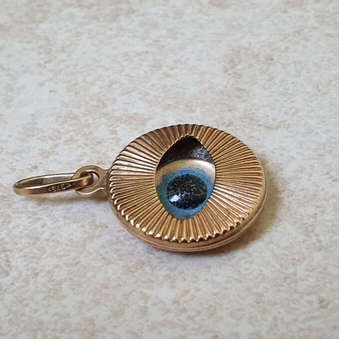 Evil Eye Charm Pendant in 9ct Gold