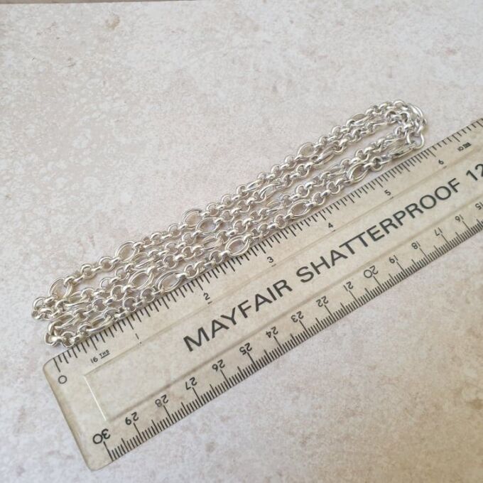Heavyweight Fancy Link Long Chain in Sterling Silver