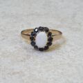 Opal and Sapphire Cluster Ring in 9ct Gold