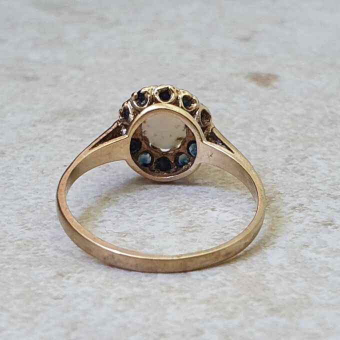 Opal and Sapphire Cluster Ring in 9ct Gold