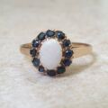 Opal and Sapphire Cluster Ring in 9ct Gold