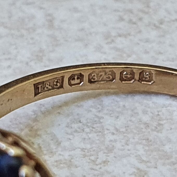 Opal and Sapphire Cluster Ring in 9ct Gold