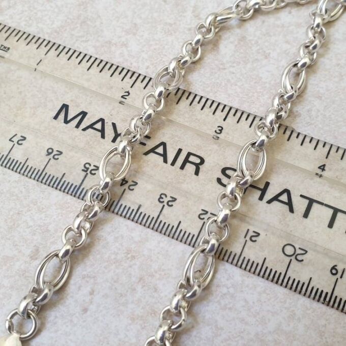 Heavyweight Fancy Link Long Chain in Sterling Silver