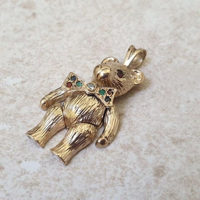Teddy Bear Pendant in 9ct Gold