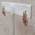 Ornate Amethyst Drop Earrings in 9ct Gold