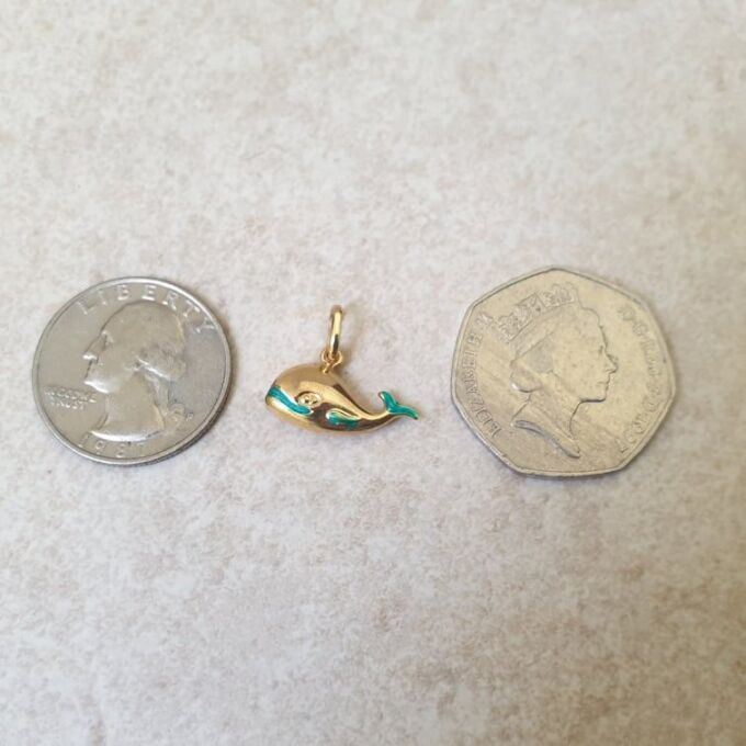 Whale Charm Pendant in 9ct Gold