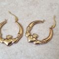 Claddagh Hoop Earrings in 9ct Gold