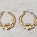 Claddagh Hoop Earrings in 9ct Gold