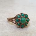 Turquoise Cluster Ring in 9ct Gold