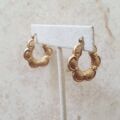 Petal Shaped Hoop Earrings in 9ct Gold