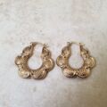 Petal Shaped Hoop Earrings in 9ct Gold
