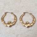 Claddagh Hoop Earrings in 9ct Gold