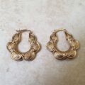 Petal Shaped Hoop Earrings in 9ct Gold