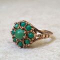 Turquoise Cluster Ring in 9ct Gold