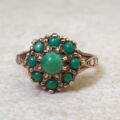Turquoise Cluster Ring in 9ct Gold