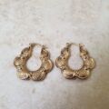 Petal Shaped Hoop Earrings in 9ct Gold