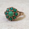 Turquoise Cluster Ring in 9ct Gold