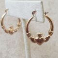 Claddagh Hoop Earrings in 9ct Gold