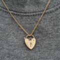 Small Heart Padlock in 9ct Gold