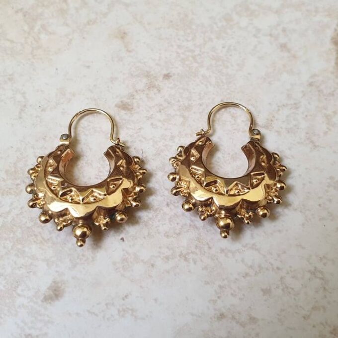 Gypsy Creole Hoop Earrings in 9ct Gold