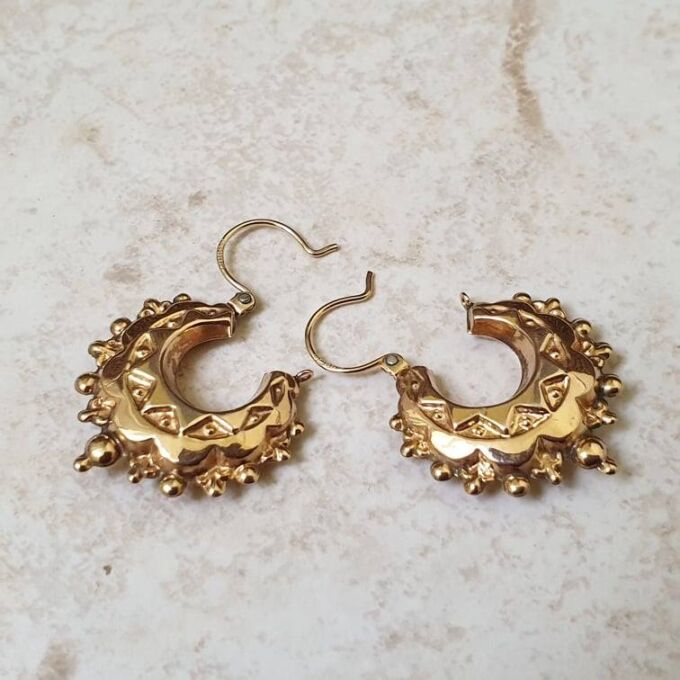 Gypsy Creole Hoop Earrings in 9ct Gold