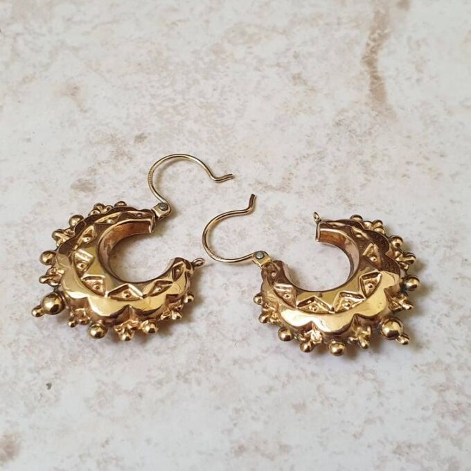 Gypsy Creole Hoop Earrings in 9ct Gold