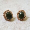 Oval Onyx Stud Earrings in 9ct Gold