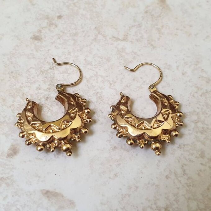Gypsy Creole Hoop Earrings in 9ct Gold