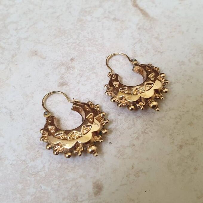 Gypsy Creole Hoop Earrings in 9ct Gold
