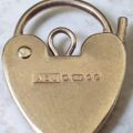 Small Heart Padlock in 9ct Gold