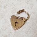 Small Heart Padlock in 9ct Gold