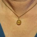 Roulette Wheel Charm Pendant with Hidden Compartment in 9ct Gold