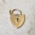 Engraved Heart Padlock in 9ct Gold