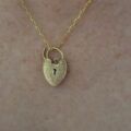 Engraved Heart Padlock in 9ct Gold