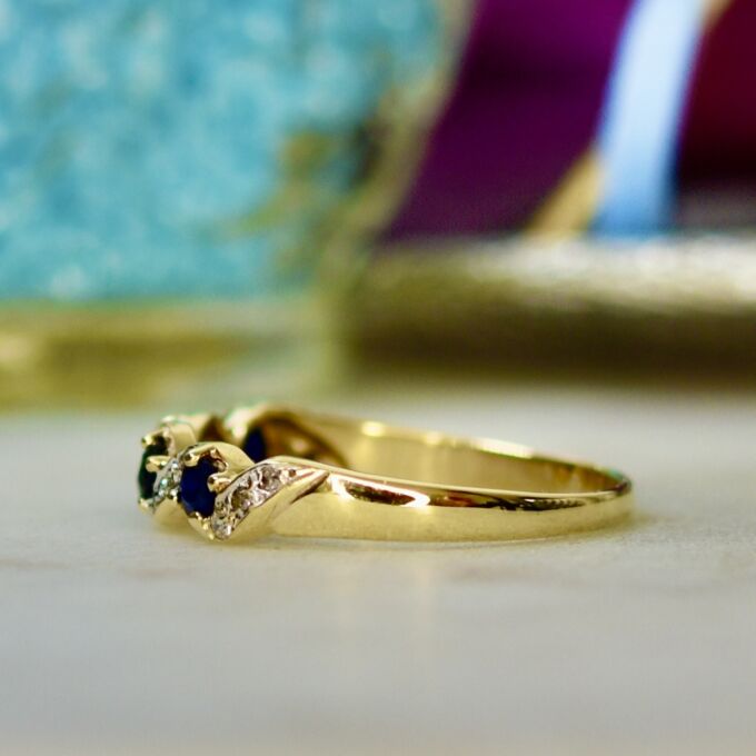 Sapphire and Diamond Ring in 9ct Gold