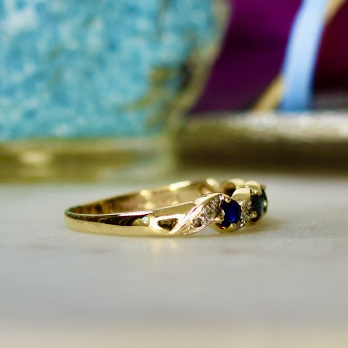 Sapphire and Diamond Ring in 9ct Gold
