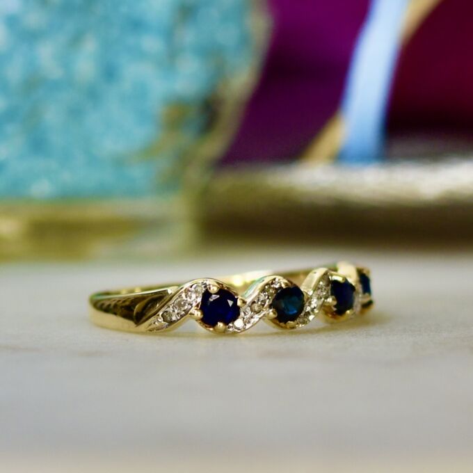Sapphire and Diamond Ring in 9ct Gold