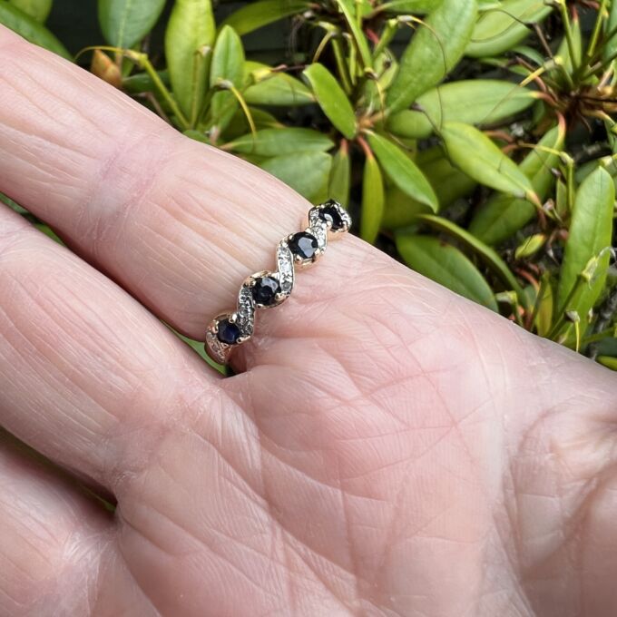 Sapphire and Diamond Ring in 9ct Gold