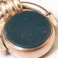 Antique Carnelian and Bloodstone Spinner Fob Pendant in 9ct Gold