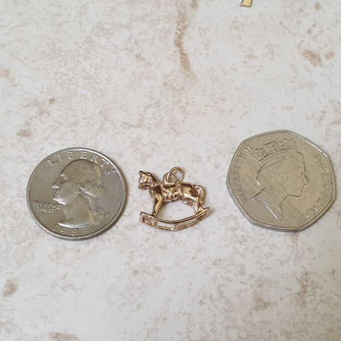 Rocking Horse Charm Pendant in 9ct Gold