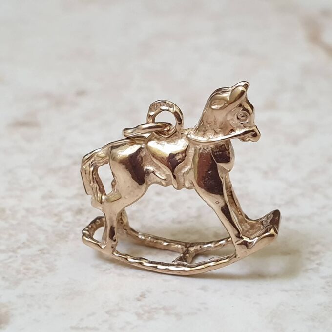 Rocking Horse Charm Pendant in 9ct Gold