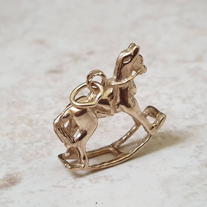 Rocking Horse Charm Pendant in 9ct Gold