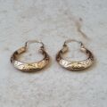 Patterned Hoop Earrings in 9ct Gold