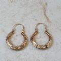 Patterned Hoop Earrings in 9ct Gold