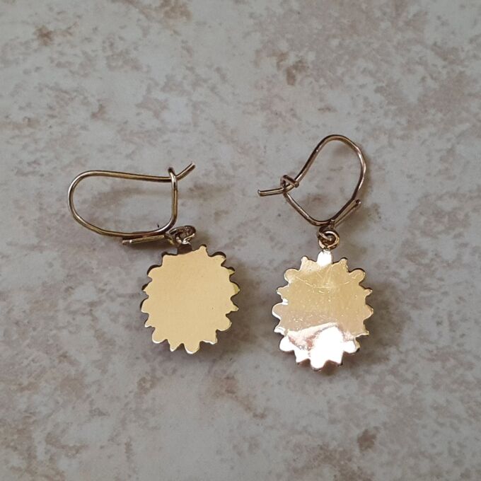 Reserved – Garnet Drop Earrings in 9ct Gold